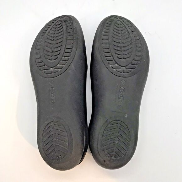 Crocs Farrah Peep Toe Slingback Ballet Flat Women's 8 Black Slip On Comfort Shoe - Picture 8 of 10